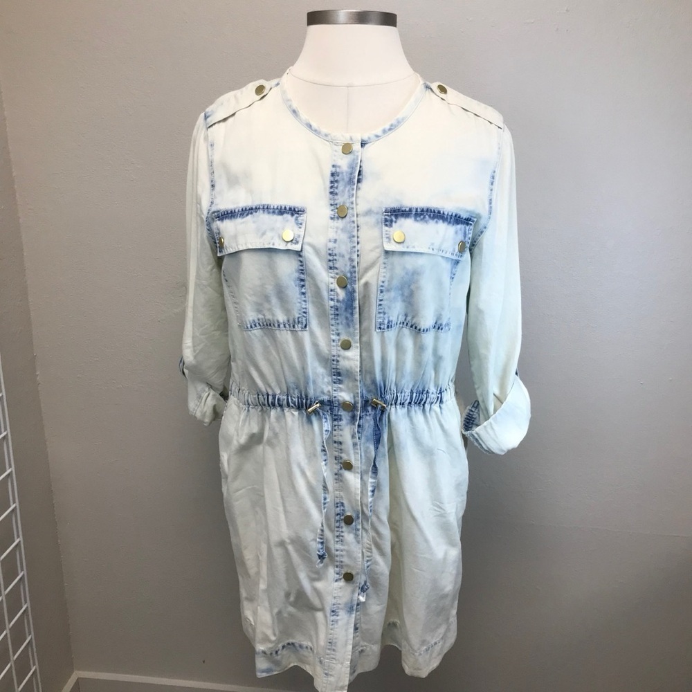 Chicos Bleach Washed Denim Jacket - Size 14